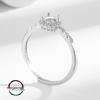 European & American Niche Design Open Copper Ring with Empty Round Imitation Jade or Huazi Diamond Inlay, 925 Silver Setting