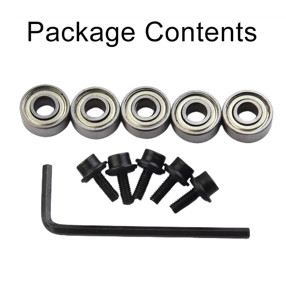 Router Bit Bearing Steel Top Shank for Milling and For Flush Trim Inner 4 76mm Outer 12 7mm Bearings and Hex Wrenches