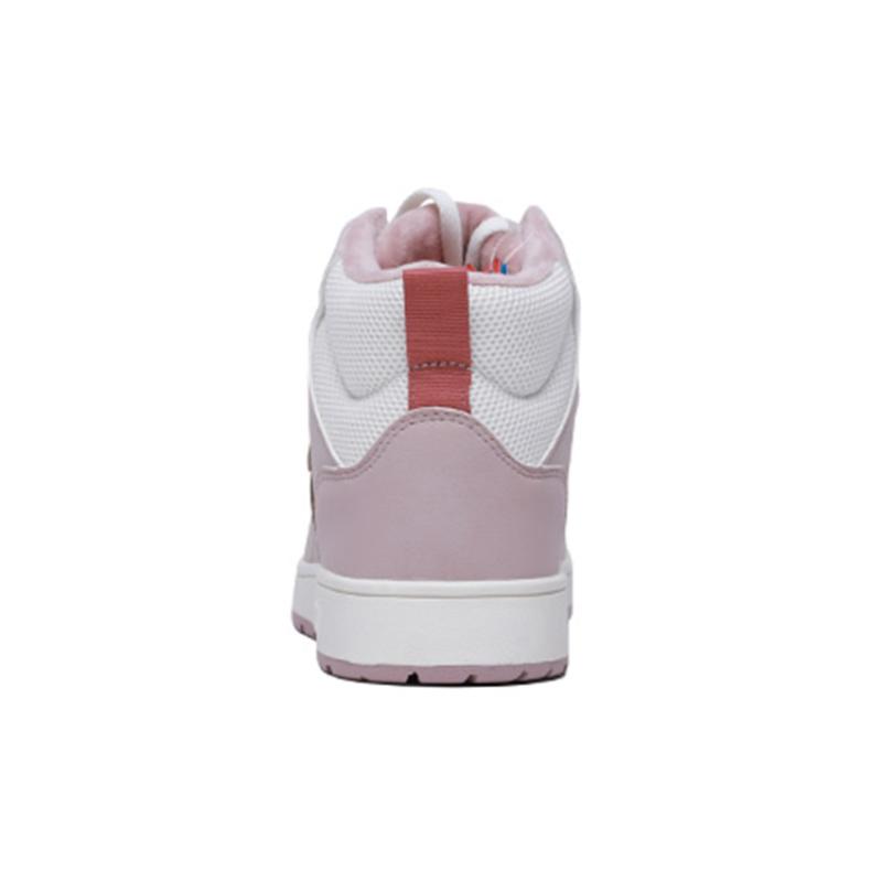 Anta High-Top Skateboard Shoes Women's Gray Pink White Sneakers