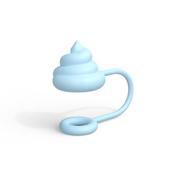 5Pcs Large Bore Silicone Straw Hat Cute Poop Pumpkin Design Dustproof Reusable 0.4 Inch Diameter Straw Hat