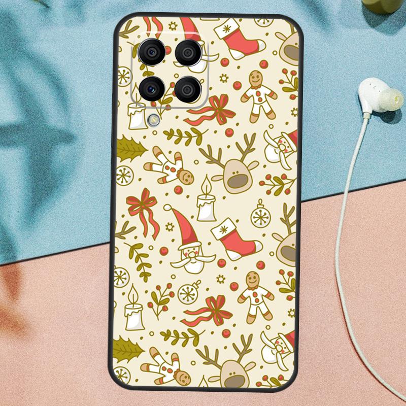 Christmas Santas seamless Deer Case For Samsung Galaxy M15 M35 M55 M56 M36 M16 M31 M21 M13 M33 M53 M12 M32 M52 M14 M34 M54