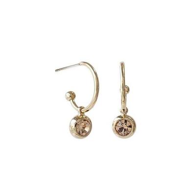 E362 4mm Light Colorado Crystal Gold Earrings