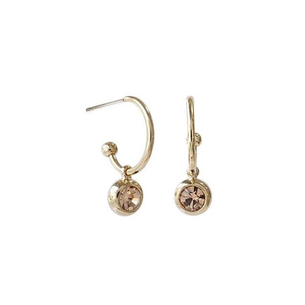 E362 4mm Light Colorado Crystal Gold Earrings