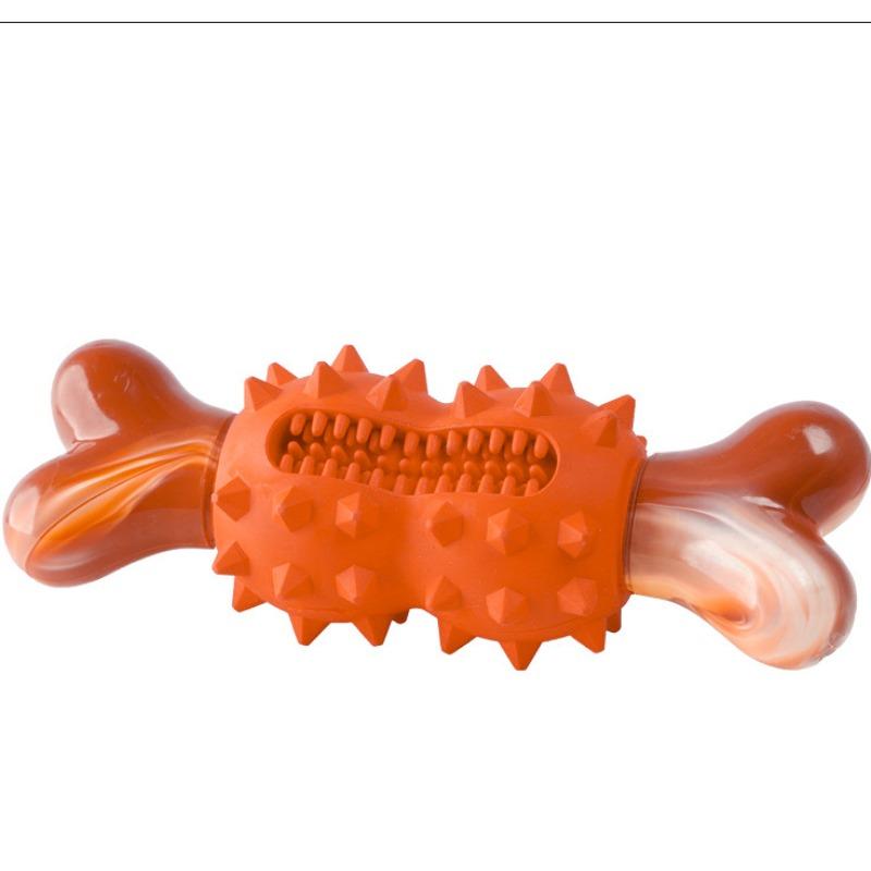 

Natural Rubber Teeth Grinding Nylon Bone Teeth Cleaning Dog Toys, Rubber-coated Bone-chilling Interactive Self-entertainment and Boredom Toys оранжевый