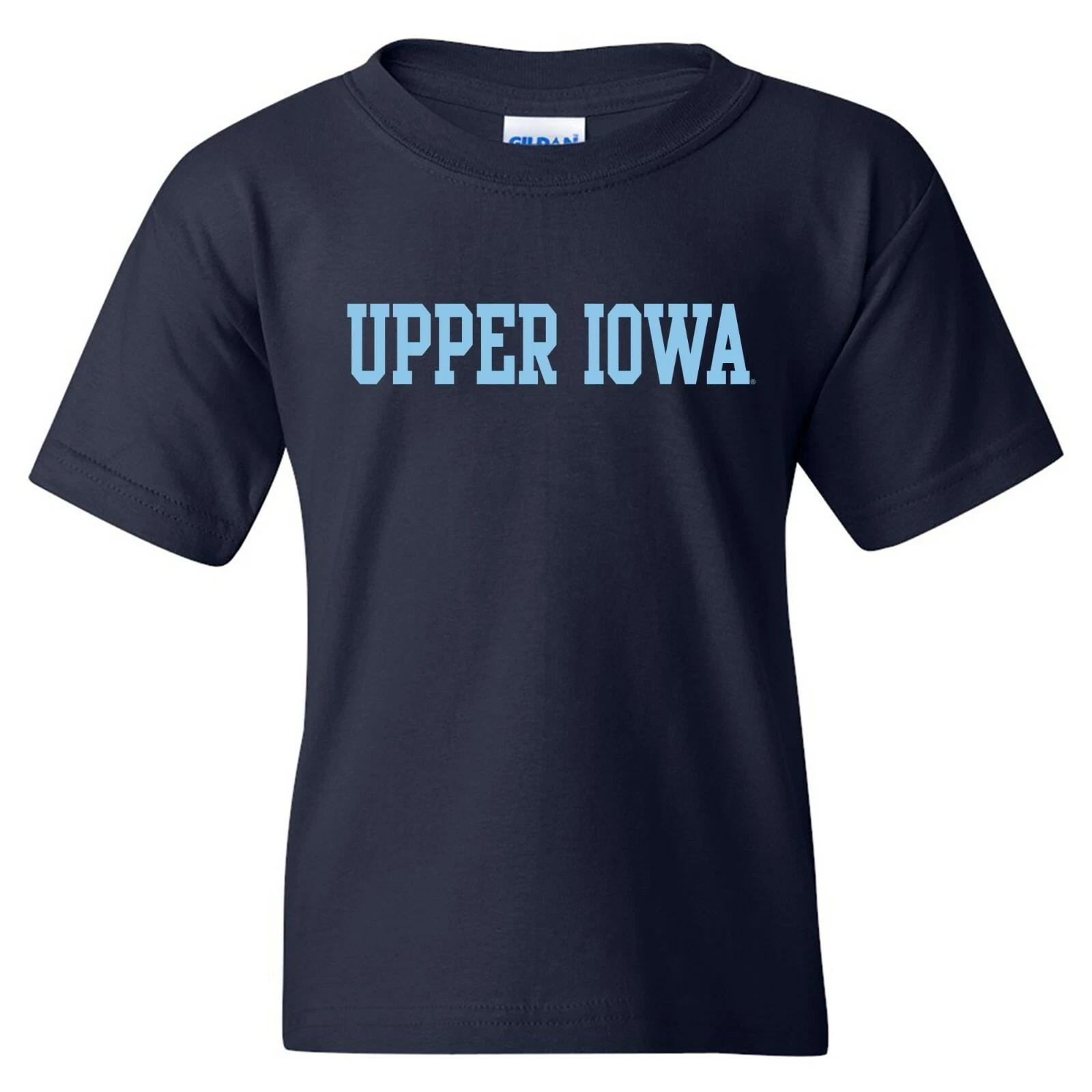 University of Upper Iowa Peacocks Basic Block Youth T-Shirt - Navy L