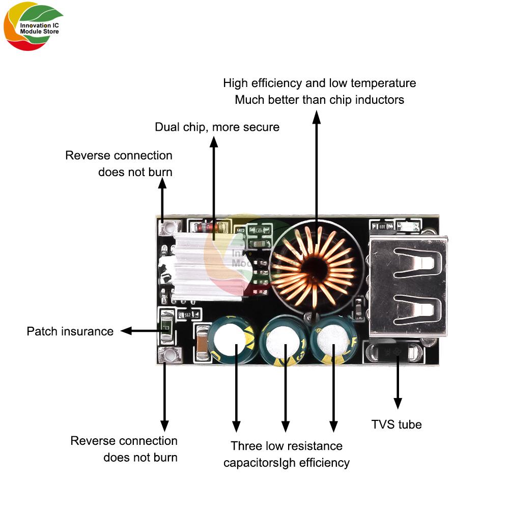 USB Buck Converter DC-DC Step Down Module DC10-30V To 5V QC 3.0 Charging Module Volt Transformer Board