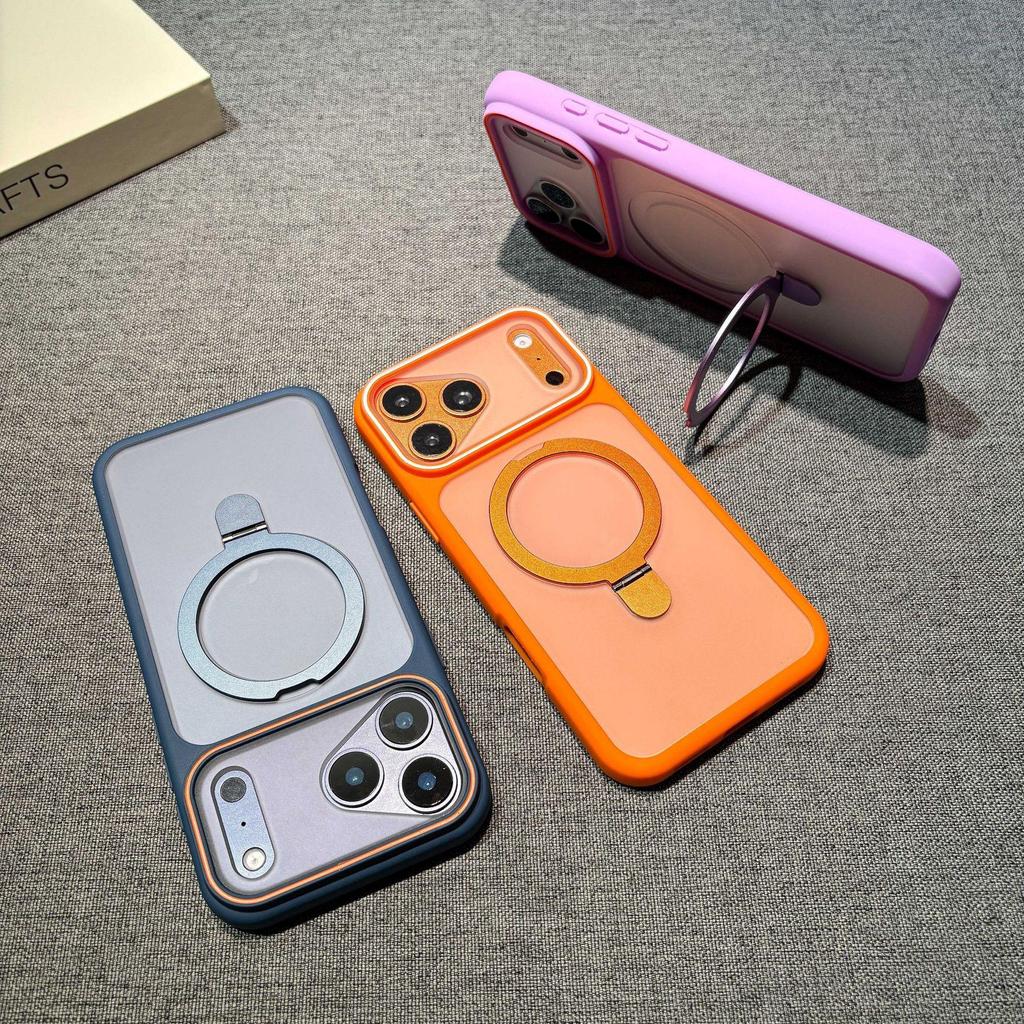 iPhone 17 Pro Max Magnetic Stand Case, Skin-Feel Matte, Drop-Proof Protective Cover for iPhone 13-16