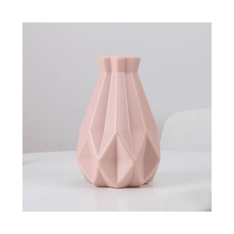 (Style A-Pink)Origami Kunststoff Vase Keramikimitat Blumentopf kreative Wohndeko