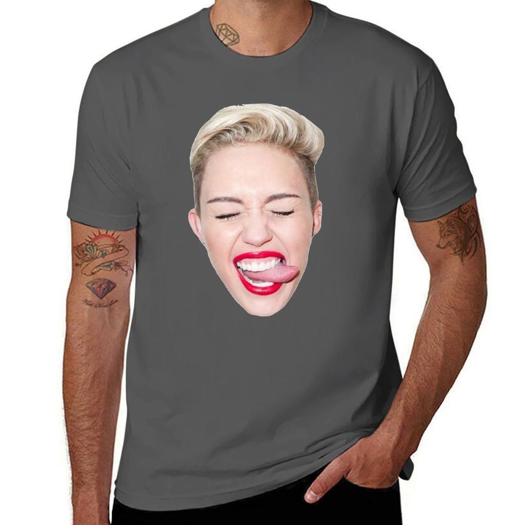 Music Miley Big Face Funny TShirt Standard Fit Solid Tee Shirt