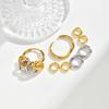 Vnox Classic Multiple Circles Hoop Earrings For Women, Stainless Steel Mixed Color Detachable Multi-ring Ear Jewelry