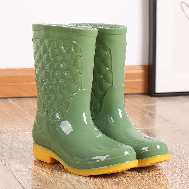 New thickened waterproof shoes household laundry rain boots women's non-slip rain shoes treading overshoes wear-resistant car wash high rubber shoes