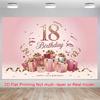 2D 18. Geburtstag Fotografie Hintergrund, Rosa Gold Geschenkbox Themen Party Hintergrundbanner