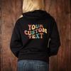 Personalised Retro Print Hoodie Retro Font Hoodie Back Print Custom Text Hoodies Personalized Wording Hoody Birthday Gifts Tops