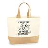 Cabas - PLANETEE - J'peux Pas Minimaliste - Motif Coccinelles - Coton Lourd Premium - Fond Jute 48×37×13 Cm