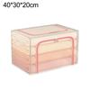 For Clothes Storage Bin Foldable with Metal Frame and Transparent Lid for Space Saving Bedroom Closet For Clothes Storage