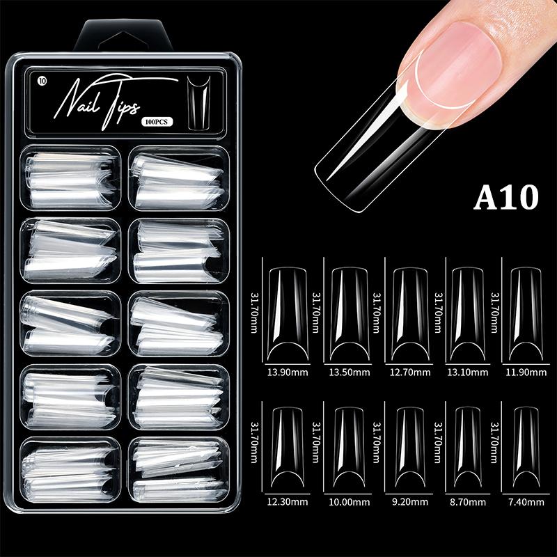 100Pcs Soft Gel False Nail Tips Short Square Coffin Almond Artificial Press On Fake Nails Extension Manicure Tools