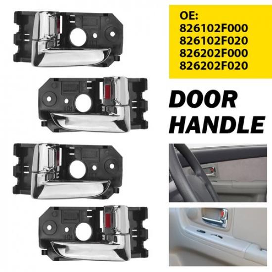 

4pcs Driver Side Passenger Door Interior Handle Chrome For KIA 2004-2009 Spectra
