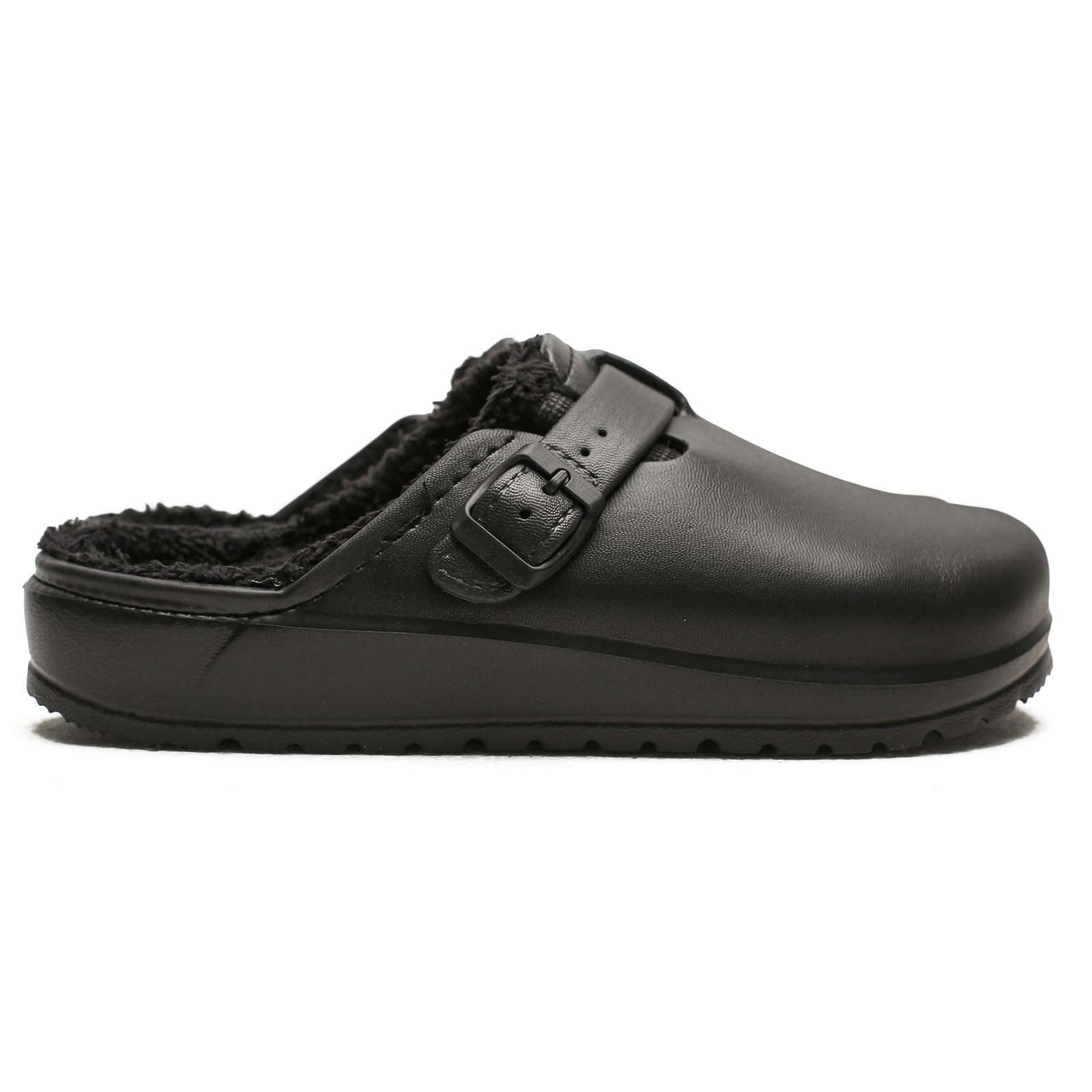 

Модные женские клоги Зимние мюли Слипоны Обувь медсестры Рабочие Садовые тапочки с хлопковой подкладкой Новые Уличные и Домашние Мягкие хлопковые туфли 36 чёрный