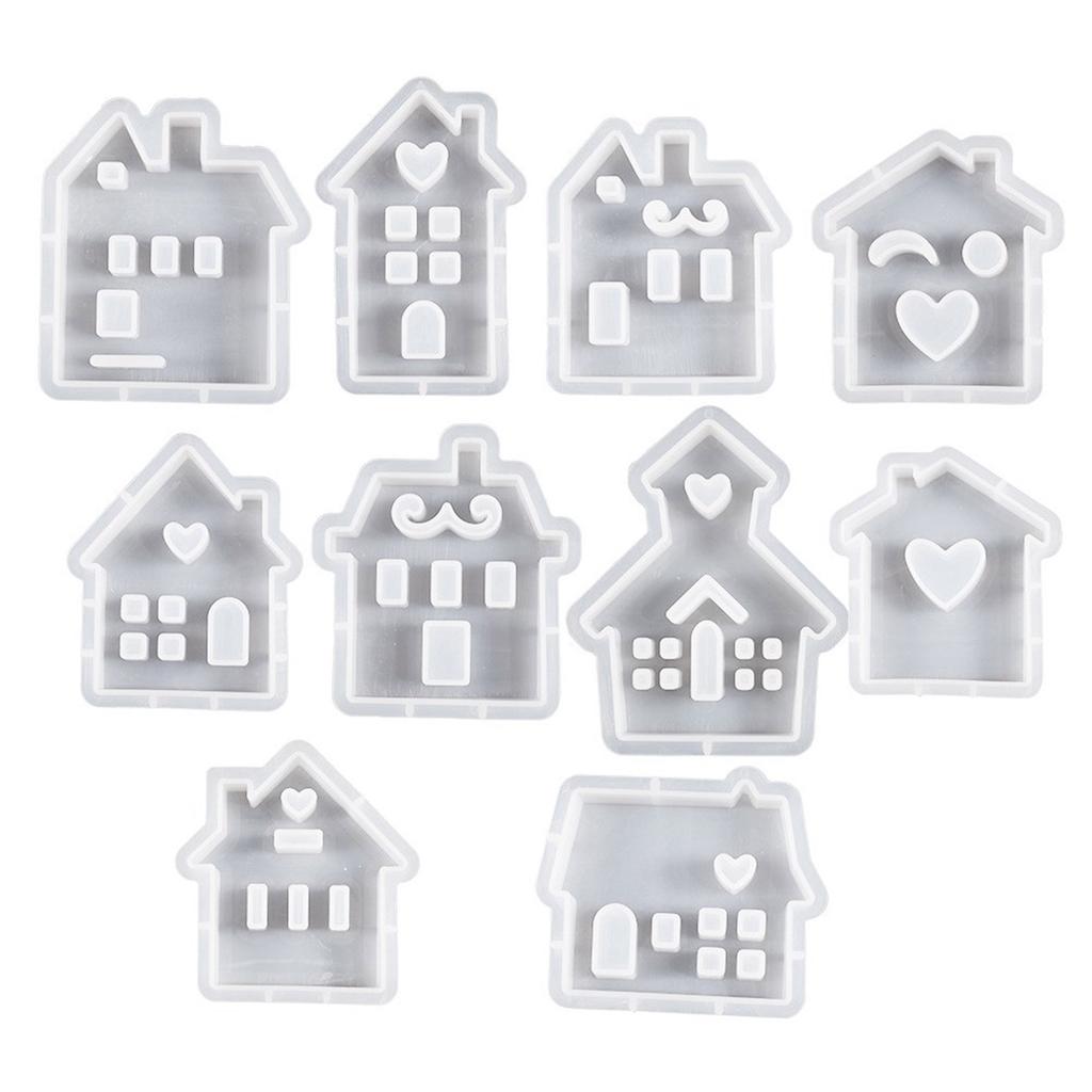3D House Shaped Silicone Mold Small House Castles Mold for Baking Cake Decorating Tool Resin Casting Molds Home Decors