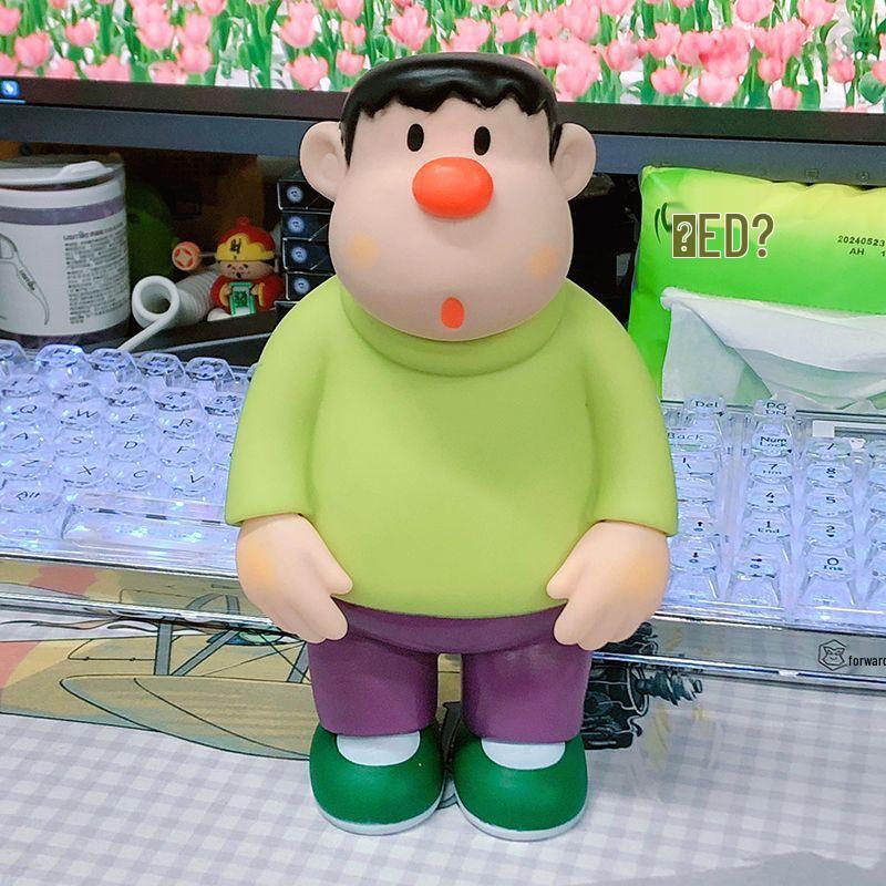 Chubby Tilt-Head Anime Figurine: Trendy Cartoon Ornament Toy for Living Room or Birthday Gift.