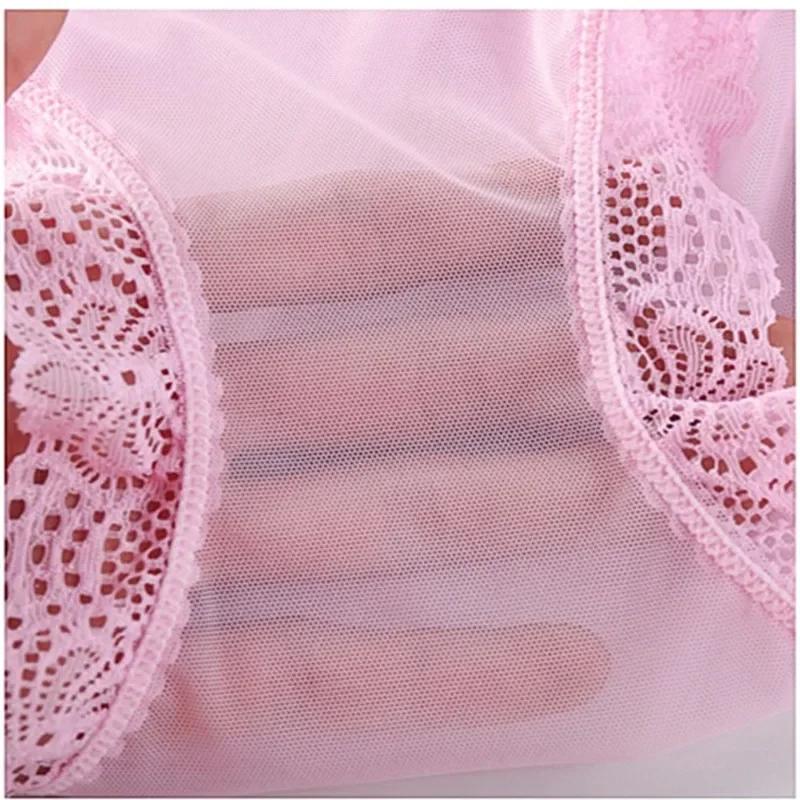 Ropa Interior Femenina  Underwear Women Panties Large Size 3XL Soft Lace Mesh Fully Transparent and Thin Sexy Panties Lingerie