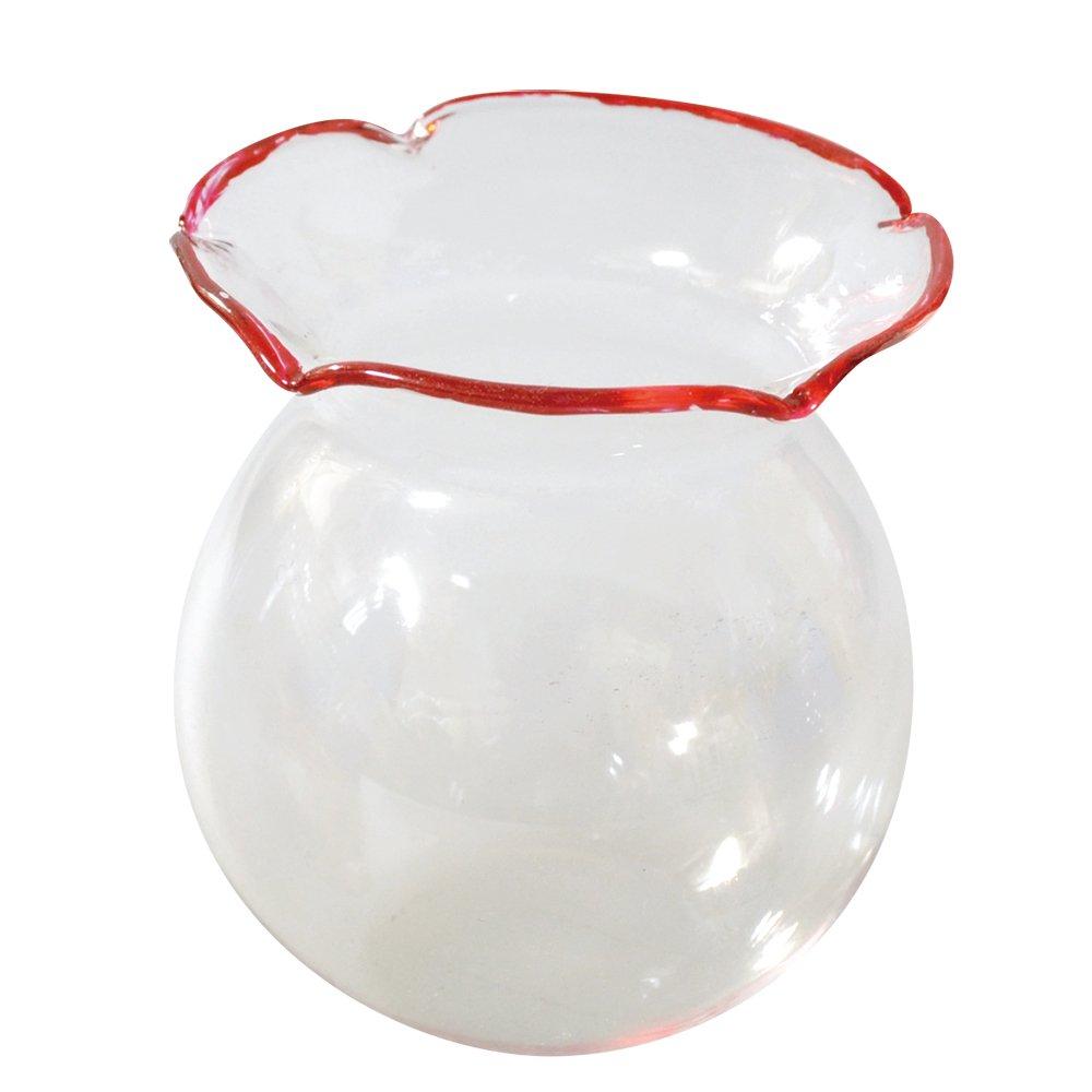 Fourcart Cute Handmade Glass Fish Bowl, 65mm, Red, Set of 6