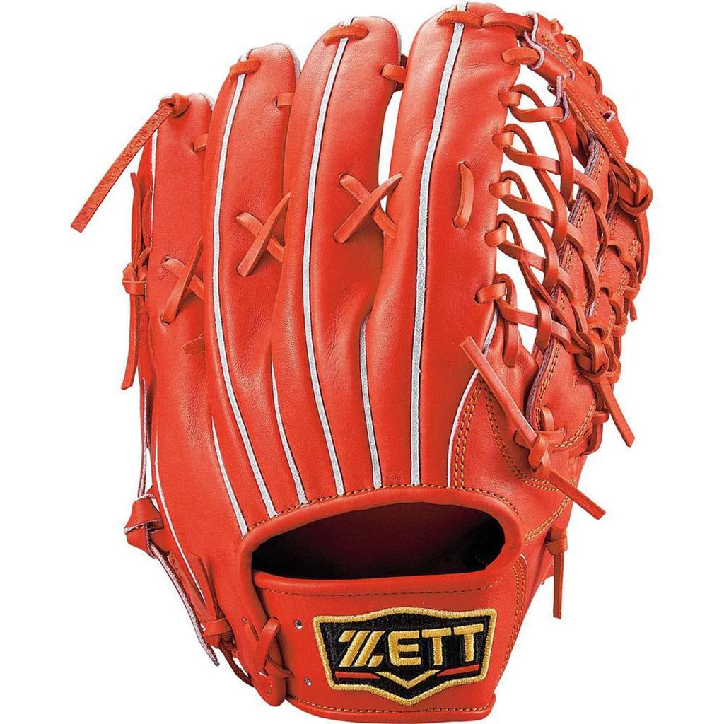 ZETT Pro Status Hardball Baseball Deep Orange Made In BPROG670 Glove, Outfielder's, (5800), Left-Handed Throw, Japan,