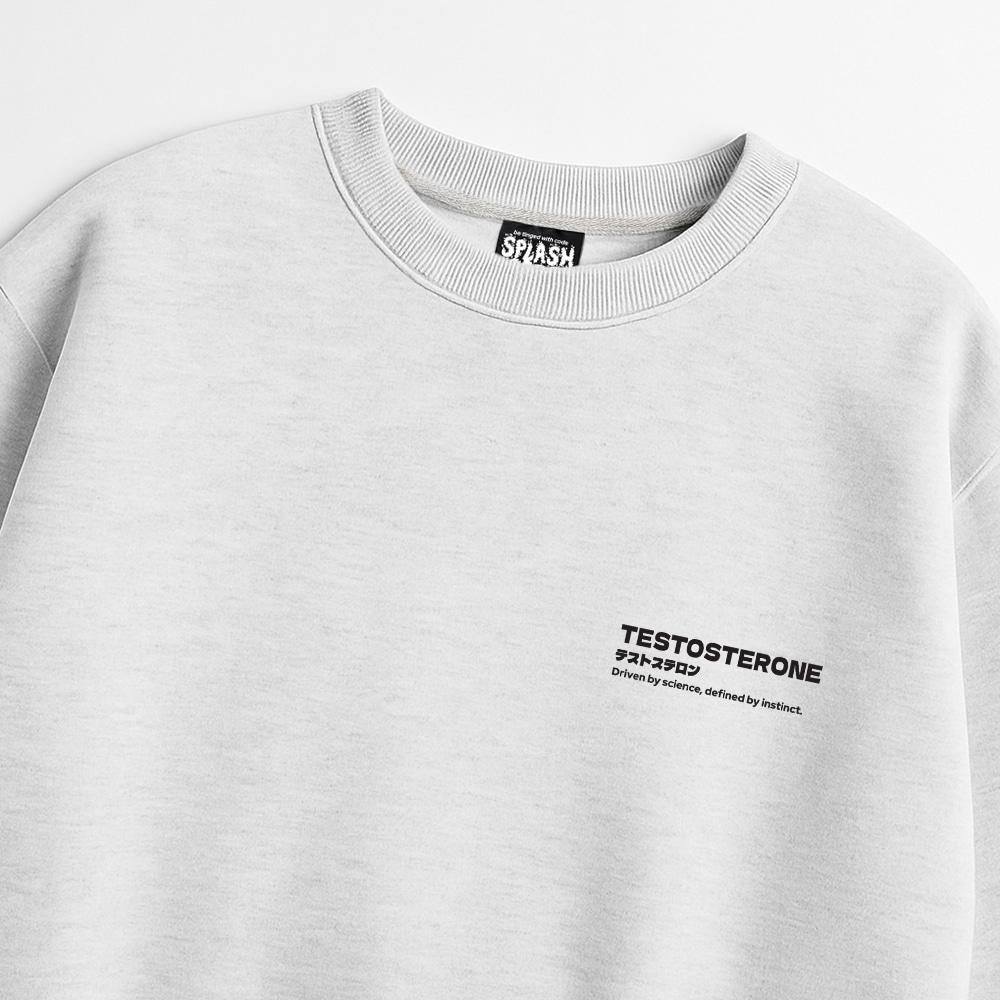 Seupeullaesikodeu Heavy Crew Neck Sweatshirt Melange White - Testosterone