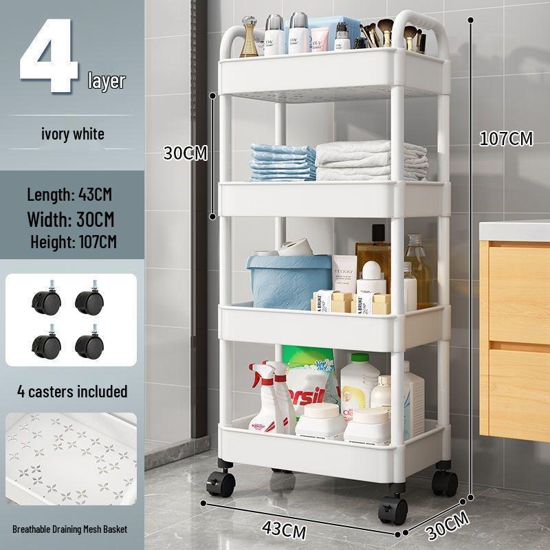 Mehrschichtiger Rollwagenständer: Mobile Aufbewahrungslösung für Küche, Schlafzimmer, Badezimmer oder Kinderzimmer