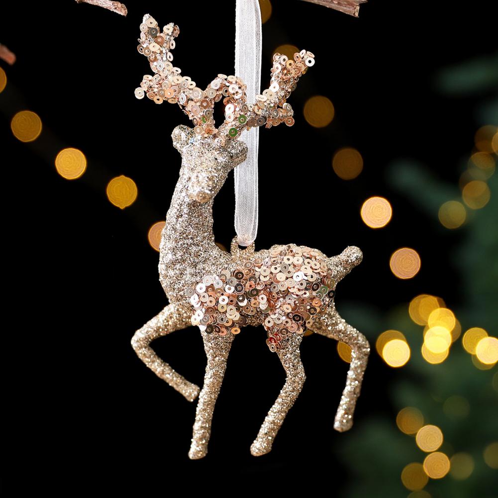 3d Christmas Decoration Holiday Tree Decor Glitter Sequins Christmas Ornaments Set Champagne Ballerina Dancer for Holiday