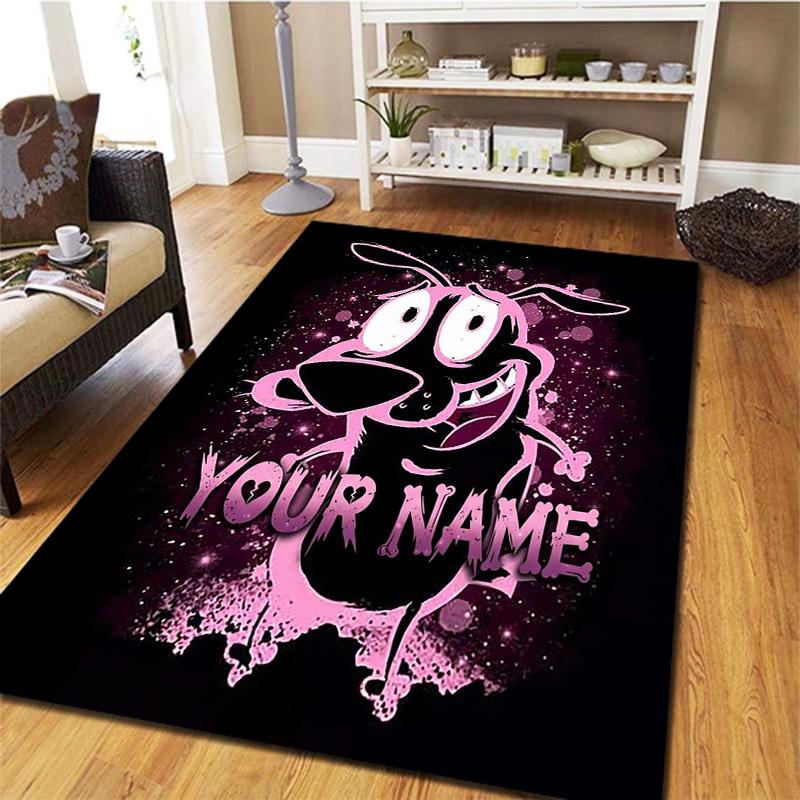 Pink Bunny Galaxy Custom Name Carpet Rug For Living Room Bedroom Home Sofa Decoration Kids Play Nonslip Floor Mat