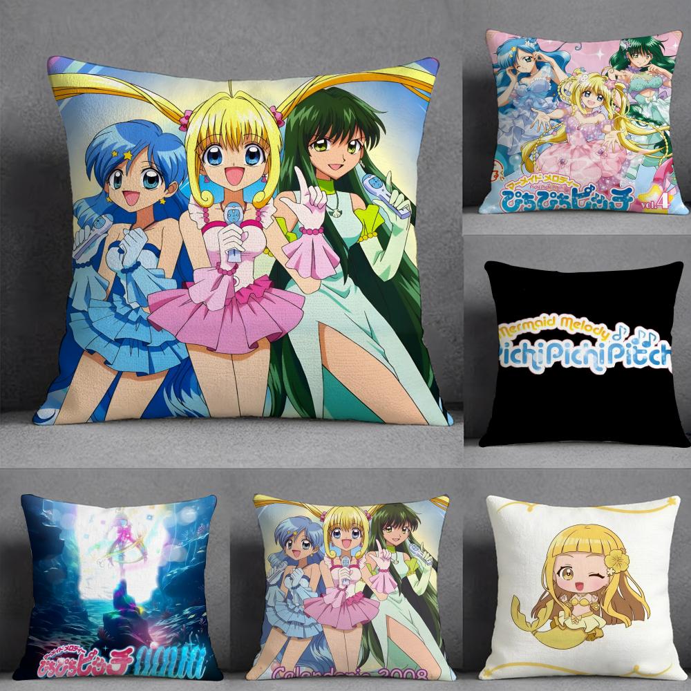 Mermaid Melody Ppichi Pichi Pitch Pillow Case Pillowcase Doublesided Printed Sofa Cushion Bedroom Headboard Pillow