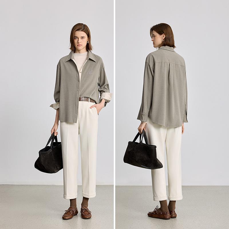 LILY Flannel Collared Shirt Jacket for Women