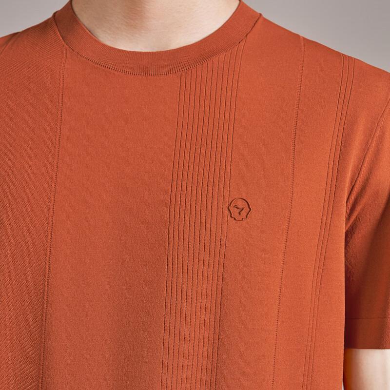 SEVEN Men's Elite Stripe Jacquard Round Neck Short Sleeve T-Shirt