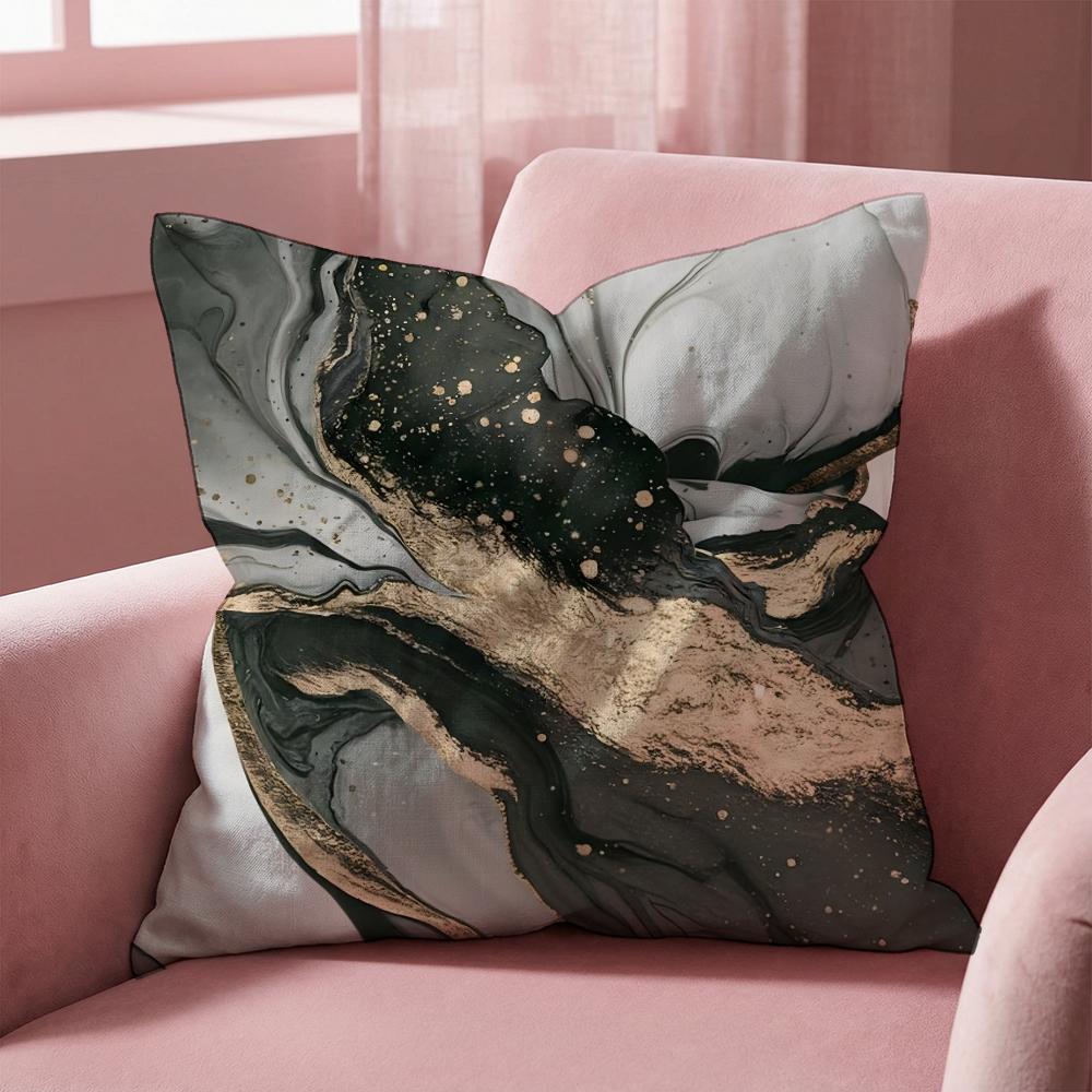 Minimalist Marble Patterned Cushion Cover Multi-Scene Pillow Cover for Home & Car - Reversible, Soft & Durable for Daily Use