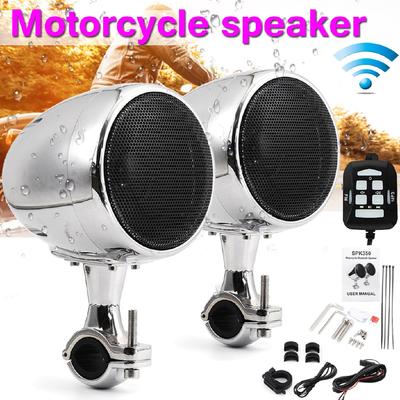 10-16V DC 2x 300W Motorcycle Bluetooth Stereo Speakers Amplifer Waterproof Motorcycle Speaker Radio Sound System Remote Control