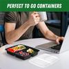 A25F-Reusable 32 Oz Meal Prep Containers 50 Pack 3-Compartment With Lids, To Go Take Out Plastic Food Storage