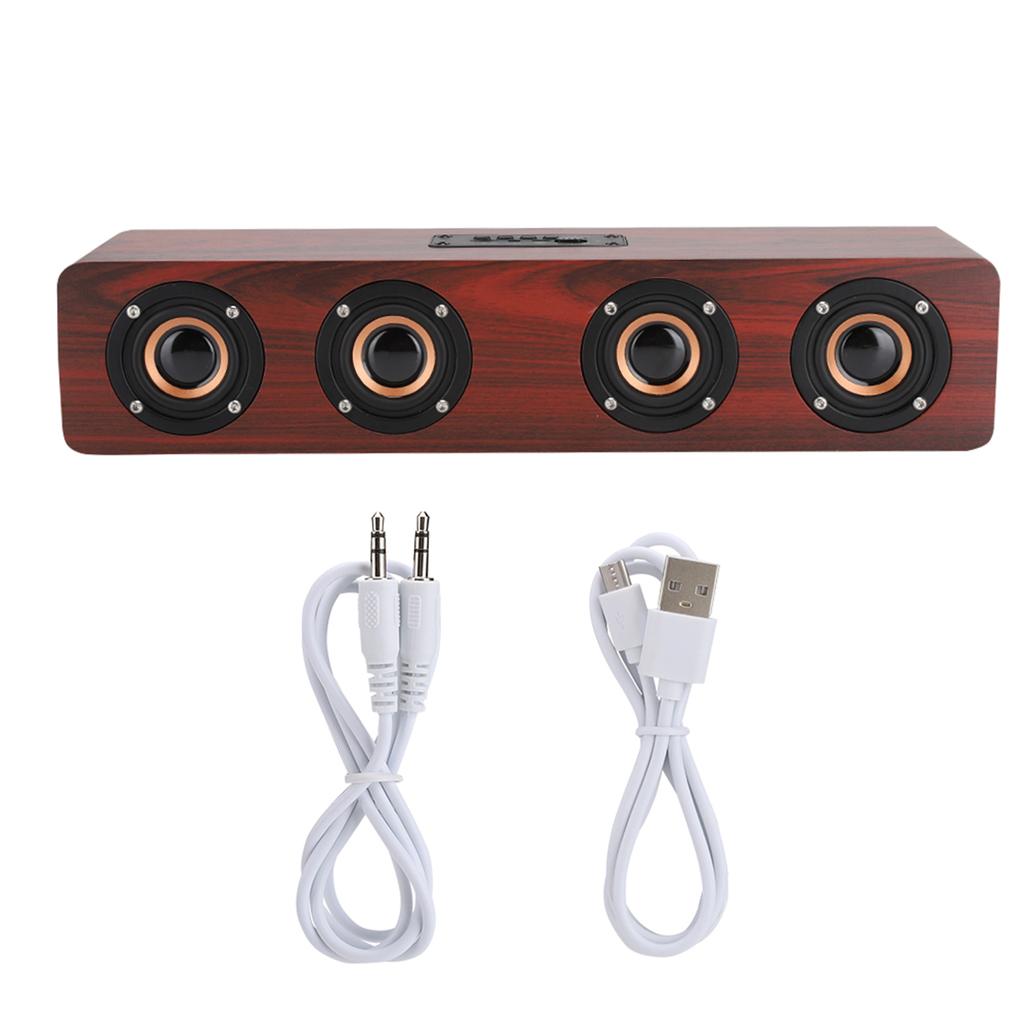 12W W8 Wooden Bluetooth Sound Tyrant TV Speaker Support Plug In Card / FM / Receiving Voice Prompts Wireless Bluetooth Speaker