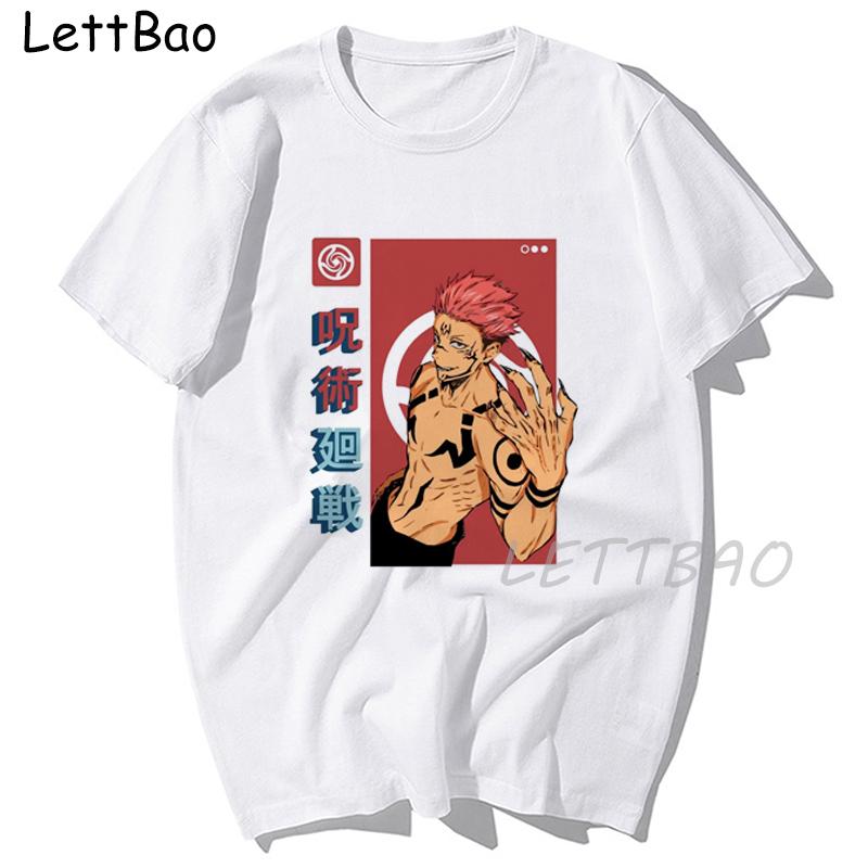 Anime Jujutsu Kaisen Gojo Satoru Yuji Itadori Short Sleeve Female Tops Tees Harajuku Jujutsu Vintaget