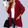 Open Front Cardigan Women Long Sleeve Soft Knit Sweater Casual Loose Pocket Outerwear