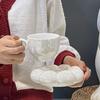 Sunflower Coffee Mug Aesthetic Ceramic Cloud Cup Decorative Saucer Afternoon Tea Water Cup Office Decor Home Mug Drinkware