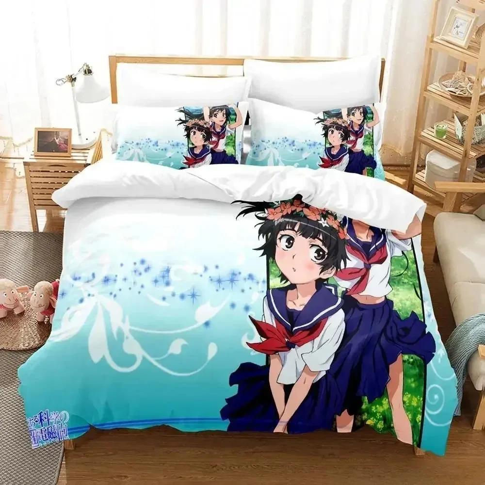 Misaka Mikoto 3D NEW Duvet Cover Pillowcase Bedding Set Adult Boy Girl Bedroom Decoration Children Single Double Large