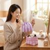 Large Capacity Drawstring Cosmetic Bag Portable Striped Cosmetic Organizer  Women