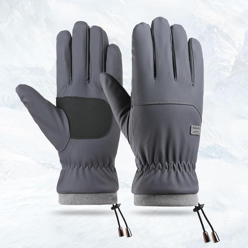 Warm gloves, piled and thickened outdoor waterproof cycling large cotton cold-proof gloves