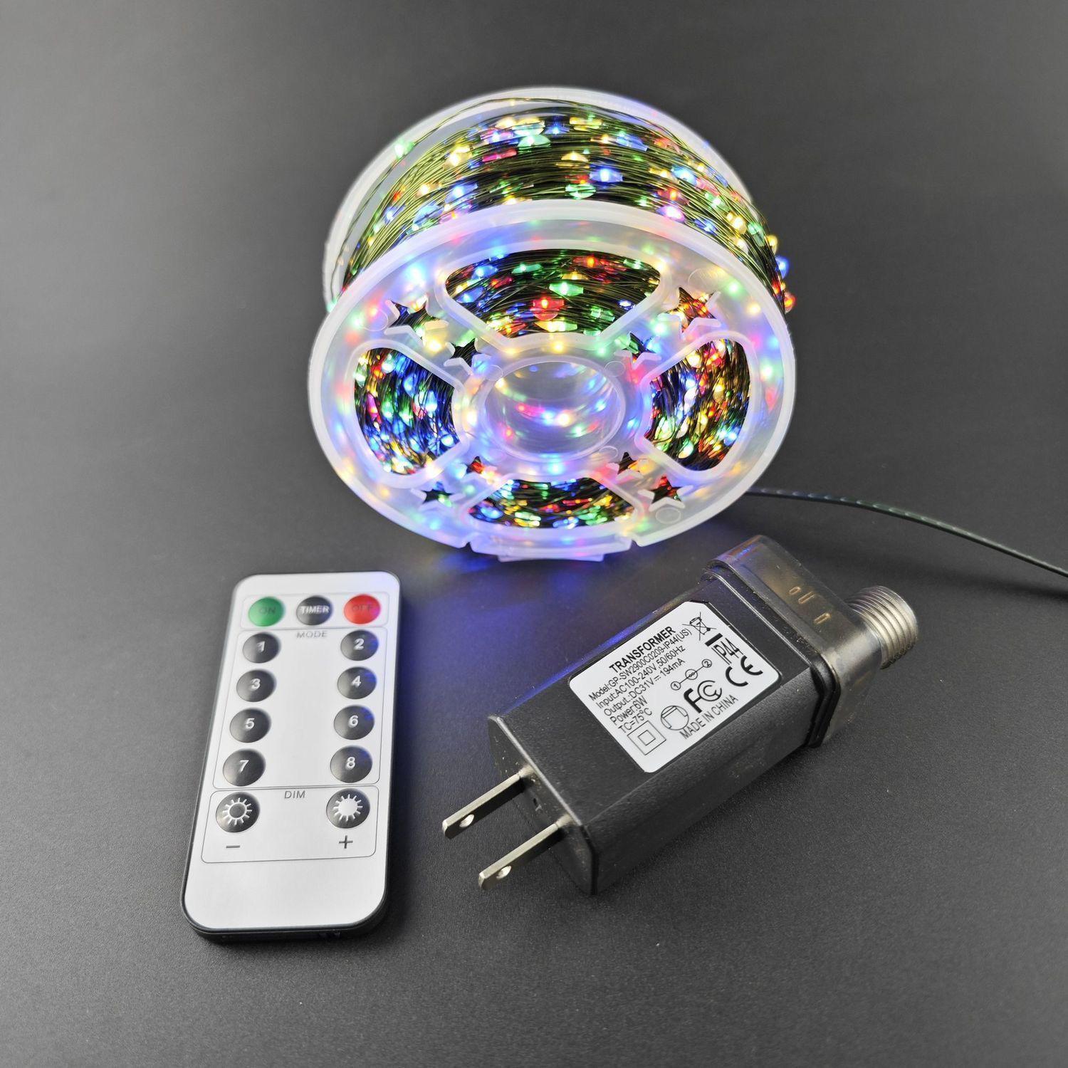 

Waterproof Remote Control LED String Lights for Christmas Trees, Weddings, and Courtyards Flat Plug Adapter 52m 530 Lights + Remote