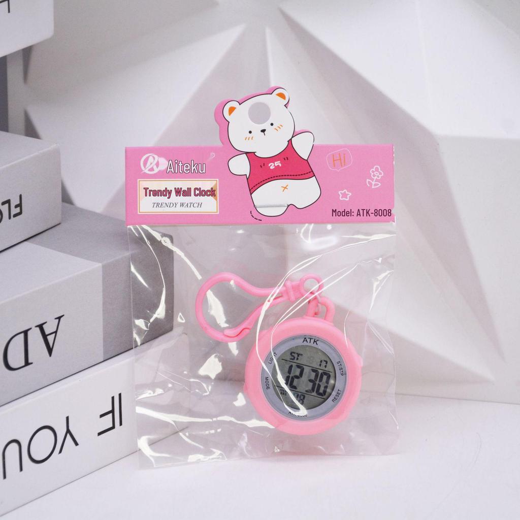 LCD Luminous Alarm Clock Keychain - Student Backpack Electronic Watch Pendant