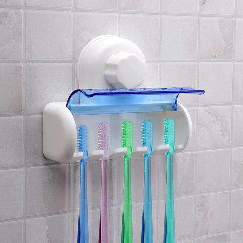 New Home Bathroom Toothbrush Suction Holder Rack Wall Mount Hang Stand