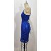 Damen Sexy Pailletten Spaghettiträger Bodycon Slim Fit Mini Abendkleid