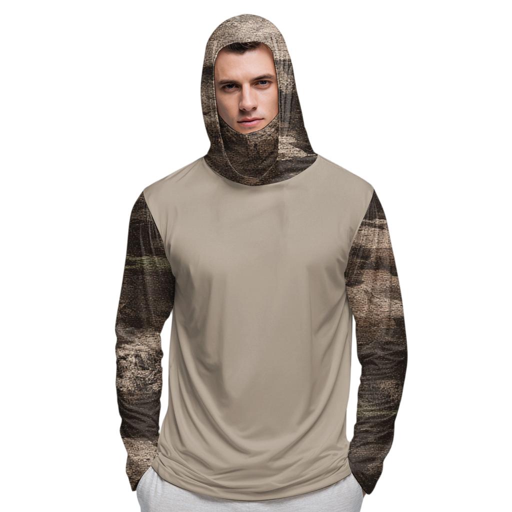 Herreskjorte med maske Lett Langermet Hettegenser Vandring Fiske Ytelse