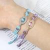 Cross-Border Alloy Bamboo Evil Eye Bracelet: Starry Eyed Woven Couple Bow Design